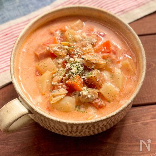 【トマトクラムチャウダー】野菜たっぷり！栄養満点スープ♡