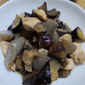 1315327の作ってみた!投稿(こんにゃくと茄子のさっぱり照り旨炒め)