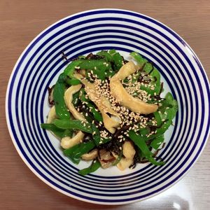 そうちゃんまま。の作ってみた!投稿(レンジで5分！【ピーマンと油揚げの胡麻塩昆布和え】)