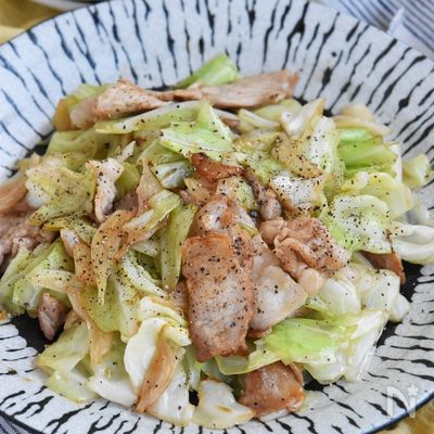 豚バラキャベツのやみつき塩だれ炒め