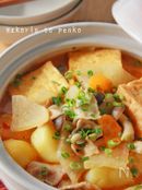 簡単！節約・ボリューム満点＊厚揚げとたっぷり野菜のチゲ煮込み