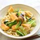 小松菜と厚揚げ、焼きエリンギのぶっかけうどん