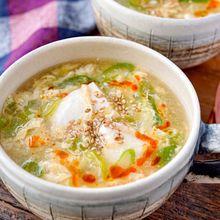 ネギの香りが美味しい！【ネギたま豆腐の中華スープ】お店の味♡