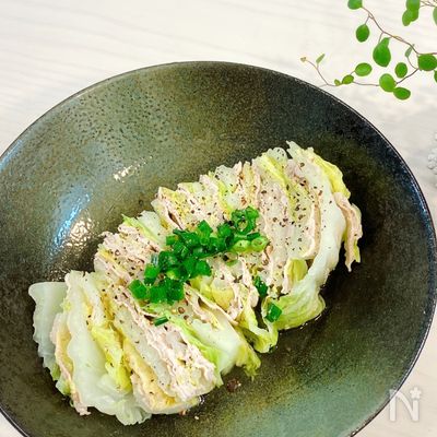 材料3つ！レンジde簡単♡白菜と豚肉のミルフィーユ