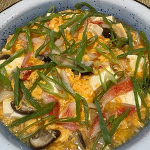 楽ラク手抜キッチン🐶🐾の作ってみた!投稿(【かにかまと豆腐の卵とじ】飲める白だしあん♪)