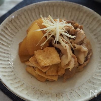 豚肉と大根、お揚げのさっと煮