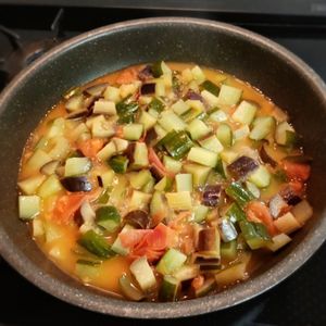 しんママの作ってみた!投稿(夏野菜の重ね煮：食べ過ぎの罪悪感を一掃するベジレシピ)