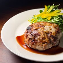 💫砂肝れんこんバーグ 赤のレモンソース