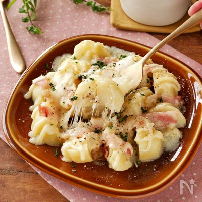 チンするだけ♡ほくほくとろ〜りベーコンポテトのマヨチーズ