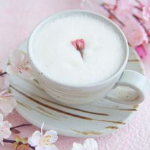 ほっこりヘルシー！桜の甘酒ラテ