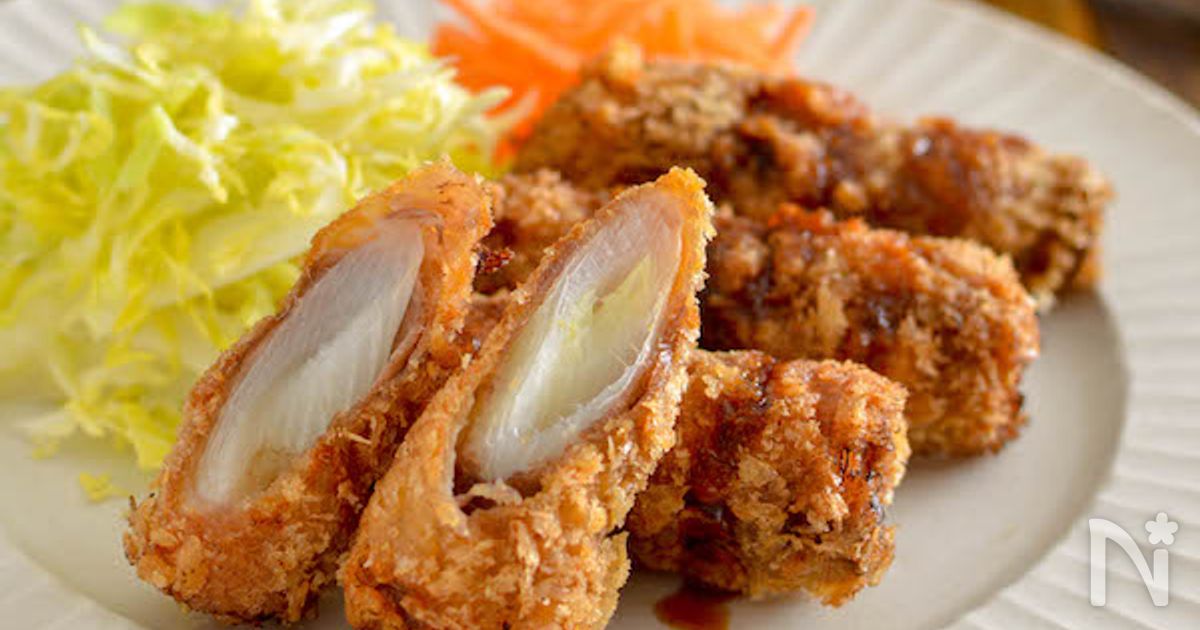ねぎの肉巻きフライ。ねぎがとろり♪夕食やお弁当のおかずに！
