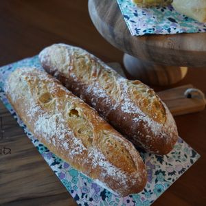 1232095の作ってみた!投稿(【フランスで学んだ】捏ねずに6回折りたたむだけの本格バゲット)