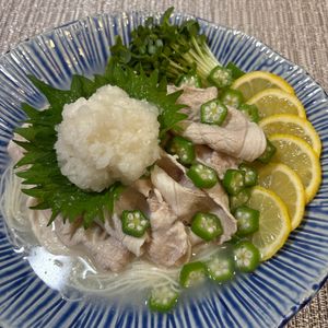 楽ラク手抜キッチン🐶🐾の作ってみた!投稿(レモン香る♩豚しゃぶおろしそうめん)