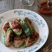 米粉で美味しく！ふわっとシャキっと！【ピーマンの肉詰め】