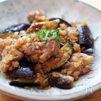 ナスとチキンのねぎポン炒め