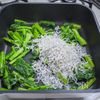 高菜とちりめんじゃこの醤油炒めの工程1