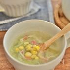 子どもが好きな味♪たっぷりキャベツとカニカマの中華風スープ