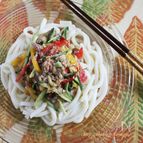 サーディンと野菜マリネのサラダうどん