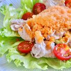 野菜ジュースシャーベットのキンキン！豚しゃぶサラダ♪