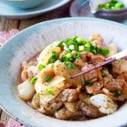 【シャキッと新玉ねぎと豚肉のガーリック醤油】ご飯が止まらない