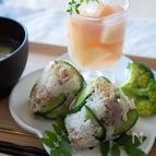 豚こまときゅうりと山椒おにぎり　レンジ調理・夏のスタミナに！