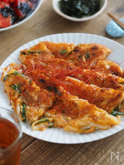 キムチとチーズのチヂミ【節約・おつまみ・作り置き・かさ増し】