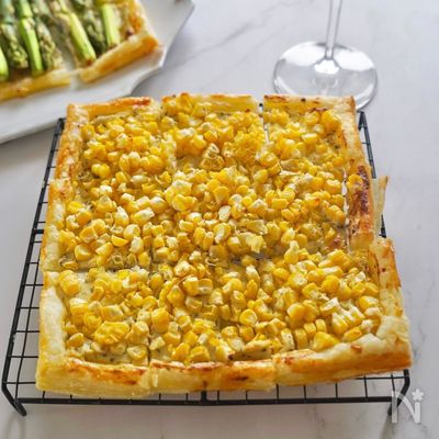 簡単おつまみ！とうもろこしベジチーズパイ