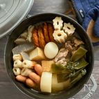 【鶏ガラスープと和風出汁のWスープ】スープを飲み干すおでん