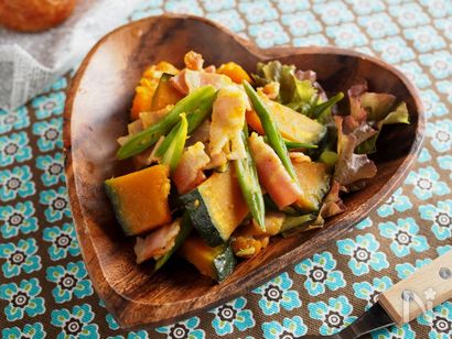 かぼちゃとベーコンの蒸し焼き☆作り置き朝食