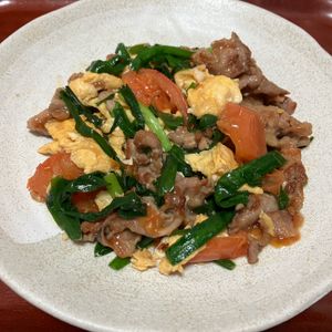 りんごの作ってみた!投稿(スタミナUP♡夏バテ防止♡『トマト入り豚ニラたま』)