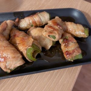 すぴすぴの作ってみた!投稿(肉巻きピーマンのバター醤油照り焼き【#作り置き#冷凍保存】)