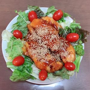 そうちゃんまま。の作ってみた!投稿(【揚げない×節約×満腹】鶏ささみの揚げないヤンニョムチキン)