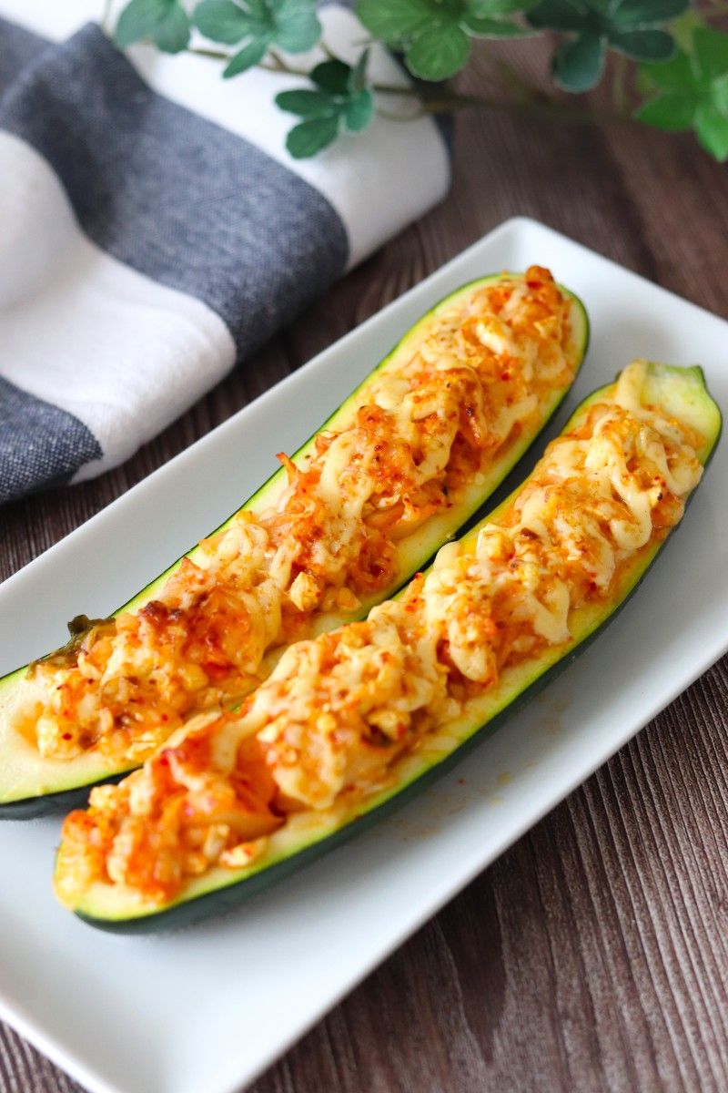 ズッキーニのピザボートのレシピ