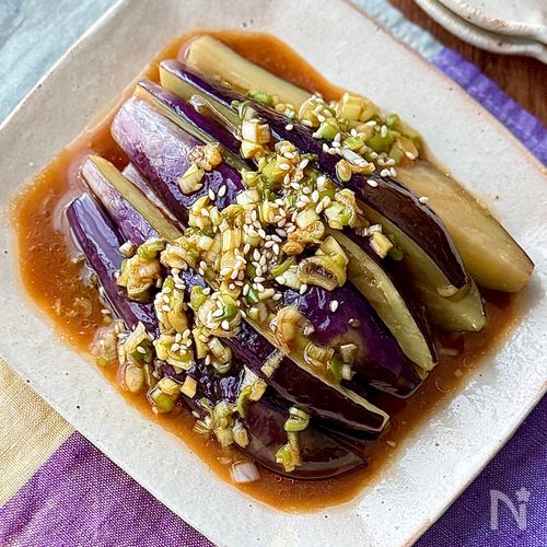 揚げ焼きなすのうまネギだれ