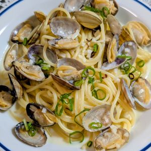 まゆのの作ってみた!投稿(めちゃめちゃ美味しい♡あさりの和風ボンゴレ豆乳スープパスタ)