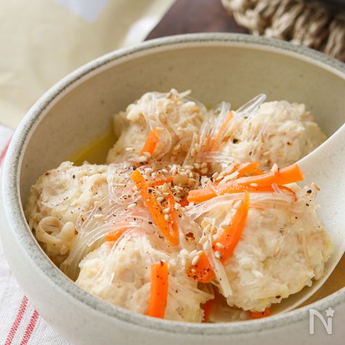 鶏だんごと春雨の白湯煮