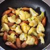 コクうま☆カリフラワーとウィンナーの味噌カレー炒め☆の工程4