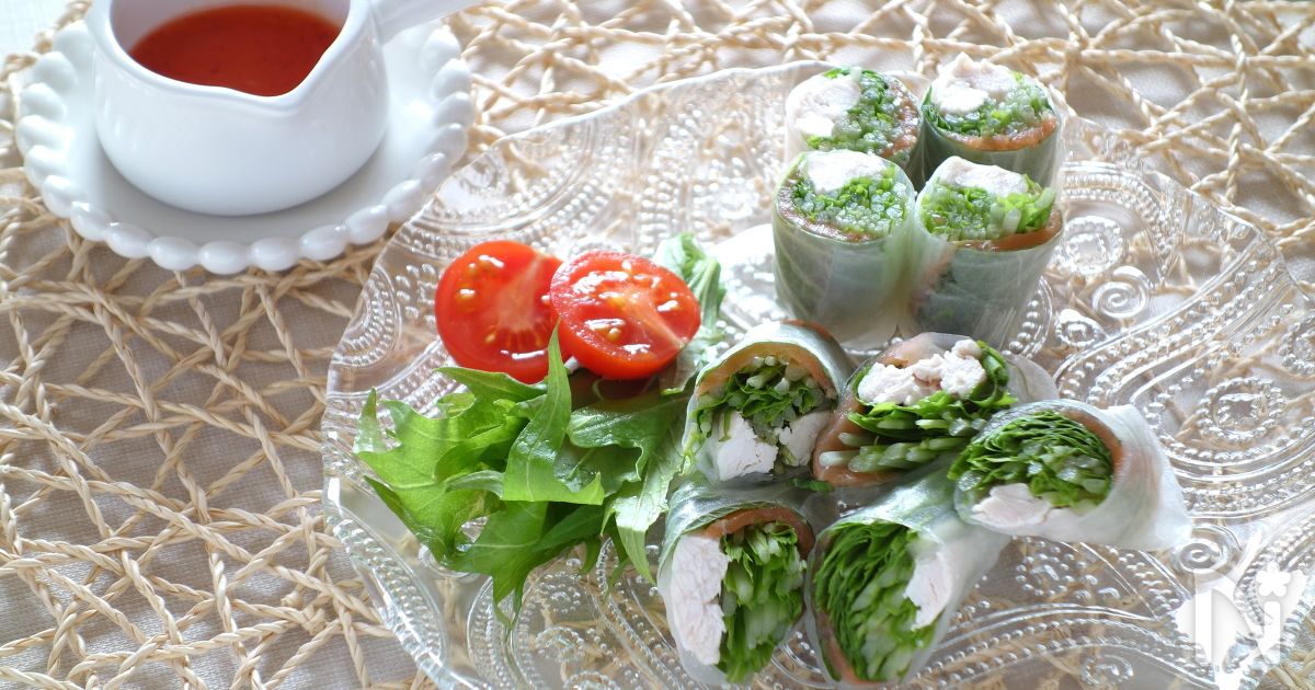 水菜たっぷり生春巻き