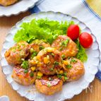 【包丁不使用！もろこし甘辛バター鶏つくね】子ども大喜び♡