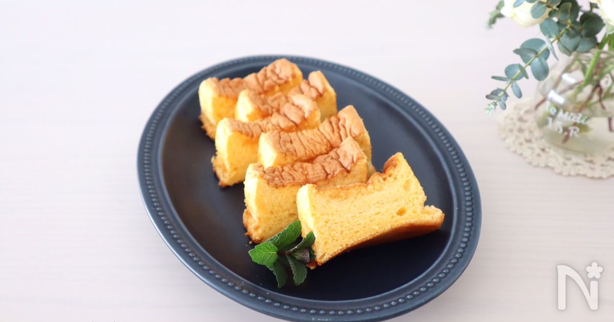 材料4つ♡簡単♡ふわぁ～とろ♪半熟カステラ♡