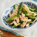 【5分】調味料2つ。やわらか鶏とアスパラのポン酢和え