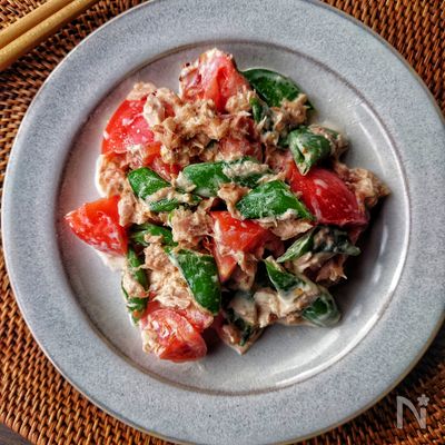 【スナップえんどうとツナのサラダ】旬の食材シャキシャキ🥰