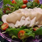 レンジDE蒸し鶏肉のゴマだれ