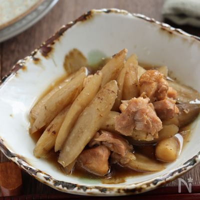 【圧力鍋レシピ】鶏肉とごぼうの煮物