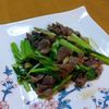 1402403の作ってみた!投稿(牛こまとごぼうと小松菜のしょうが炒め)