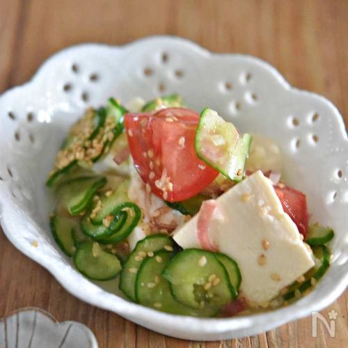 夏野菜と豆腐のひんやりだし漬け