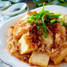 レンジ5分！調味料大さじ1＊豚ひき肉と厚揚げと春雨の旨とろ煮