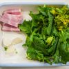 菜の花とベーコンのガーリックパスタの下準備