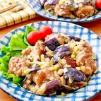 【豚こま茄子のネギ塩炒め】豚こまで節約！ご飯が進む♪