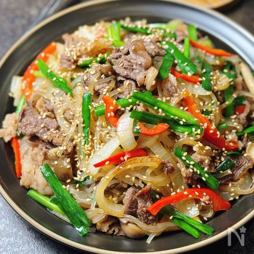 【具沢山チャプチェ】家族も喜ぶ、大皿ボリュームおかず♪
